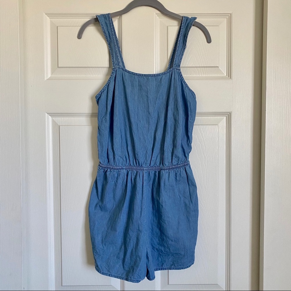Derek Heart Lightweight Denim‎ Jean Chambray One Piece Romper Medium